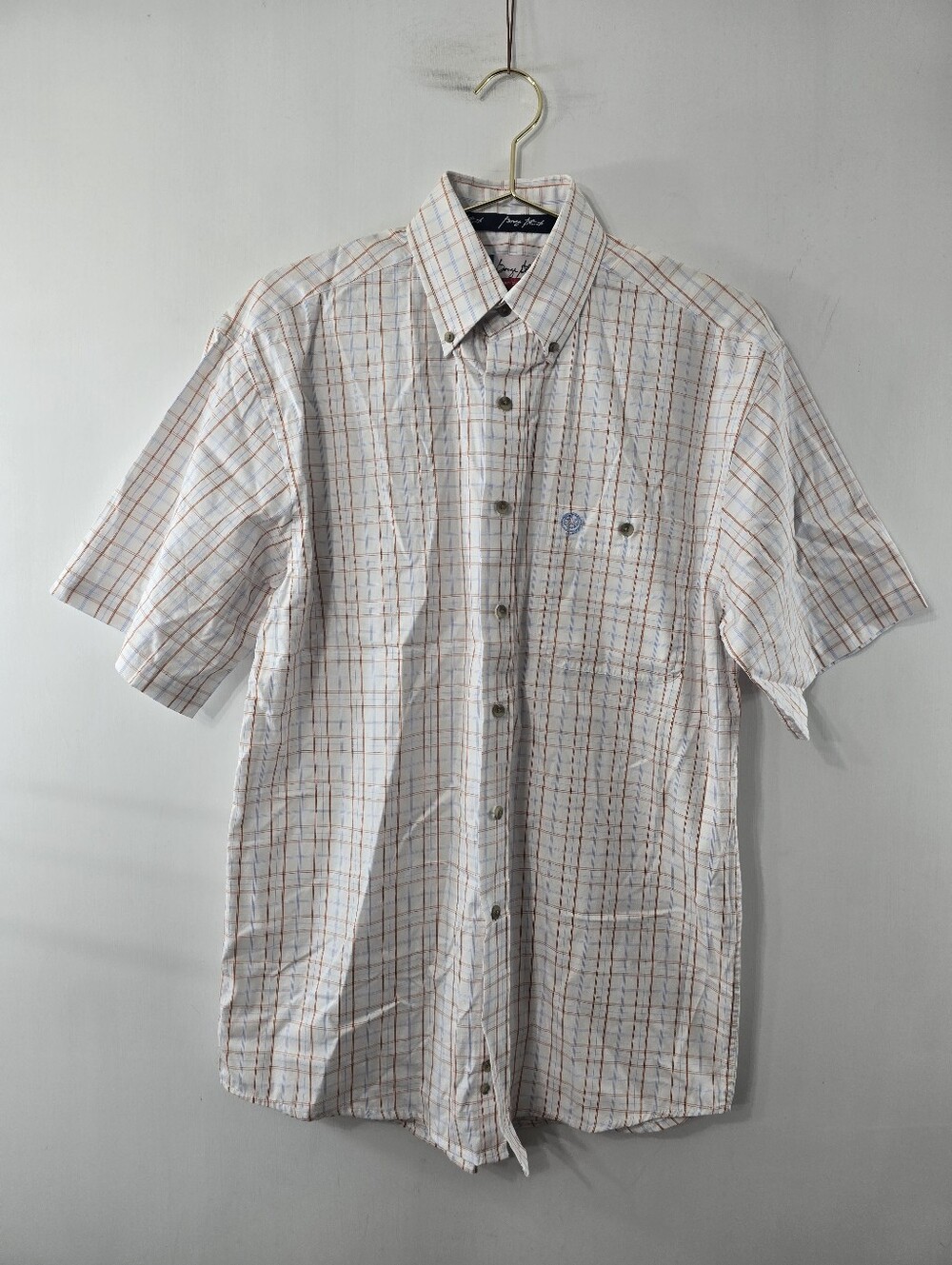 George Straight Cowboy Cut Collection Plaid Check Short Sleeve Button Down Shirt